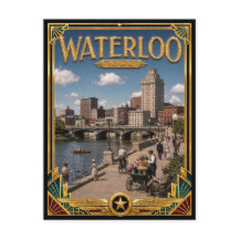 Waterloo Iowa Vintage Art Deco Gouden Tijdperk