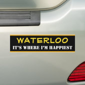 "WATERLOO" — "IT IS WAAR IK HET HOOFD BEN" (Canada Bumpersticker (Op auto)