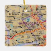 Waterloo Ontario Map Keramisch Ornament (Voorkant)