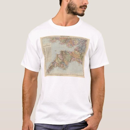 Waterloogkaart England, Wales 5 T-shirt (Voorkant)