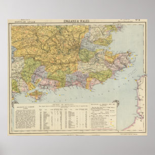 Waterloogkaart England, Wales 6 Poster