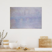 Waterloorbrug. Effect van mist Poster (Keuken)