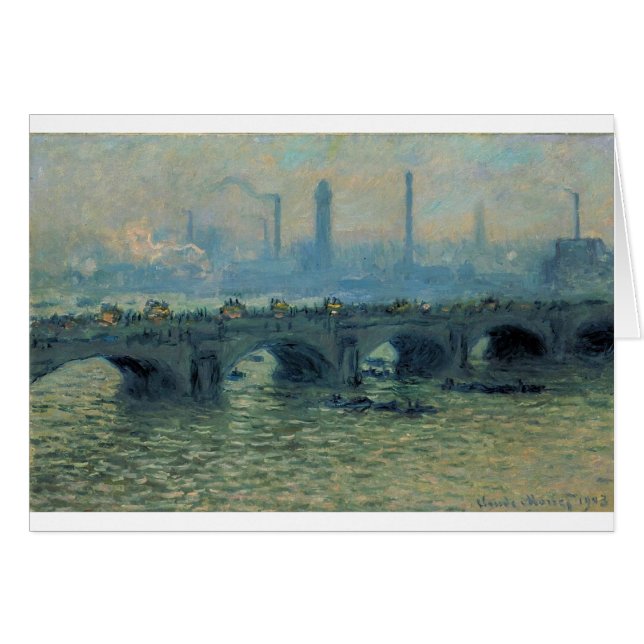 Waterloorbrug, grijs weer van Claude Monet (Voorkant Horizontaal)