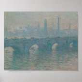 Waterloorbrug grijs weersmonet poster (Voorkant)