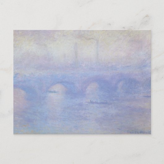 Waterloorbrug, met een mist-effect van Claude Mone Briefkaart (Voorkant)