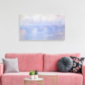 Waterloorbrug, met een mist-effect van Claude Mone Canvas Afdruk (Insitu (Woonkamer))