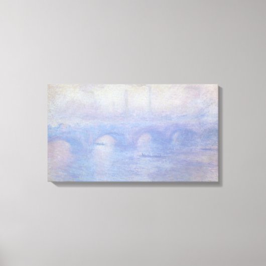 Waterloorbrug, met een mist-effect van Claude Mone Canvas Afdruk (Voorkant)