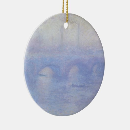 Waterloorbrug, met een mist-effect van Claude Mone Keramisch Ornament (Rechts)