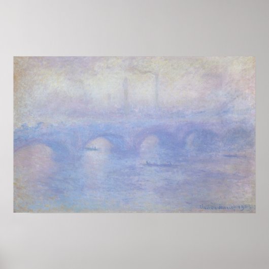Waterloorbrug, met een mist-effect van Claude Mone Poster (Voorkant)
