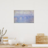 Waterloorbrug, met een mist-effect van Claude Mone Poster (Keuken)