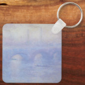 Waterloorbrug, met een mist-effect van Claude Mone Sleutelhanger (Achterkant)