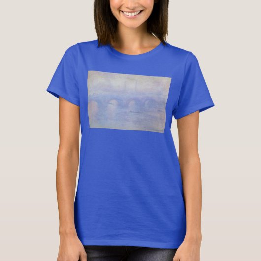 Waterloorbrug, met een mist-effect van Claude Mone T-shirt (Voorkant)