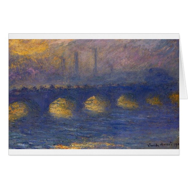 Waterloorbrug, Overcast weer van Claude Monet (Voorkant Horizontaal)