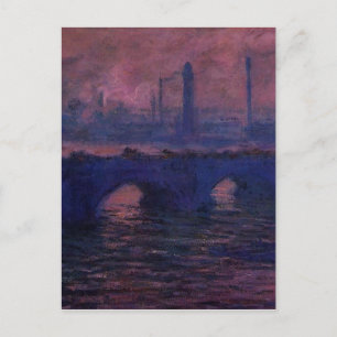 Waterloorbrug, Overcast weer van Claude Monet Briefkaart