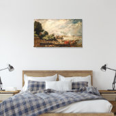 Waterloorbrug van het bovenstaande Whitehall Stair Canvas Afdruk (Insitu (Slaapkamer))