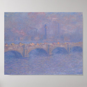 Waterloorbrug zonlicht-effect Monet schilderen Poster