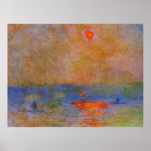 Waterloorbrug, zonlicht in de mist, poster (Voorkant)