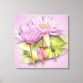 Waterluifmeelbloemen floranje doek canvas afdruk