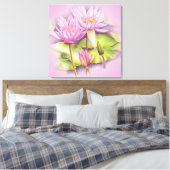 Waterluifmeelbloemen floranje doek canvas afdruk (Insitu (Slaapkamer))