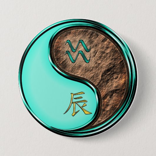 Waterman & Aarddraak Ronde Button 7,6 Cm (Voorkant)