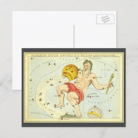 Waterman, Antieke Sterrenbeeld, Urania's Spiegel Briefkaart (Voorkant / Achterkant)