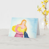 Waterman Blue Zodiac Symbool Verjaardag Kaart (Gele Bloem)