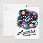 Waterman Cosmic Dreamer Waterverf sterrenbeeld Briefkaart (Voorkant / Achterkant)