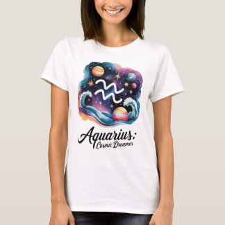 Waterman Cosmic Dreamer Waterverf sterrenbeeld T-shirt