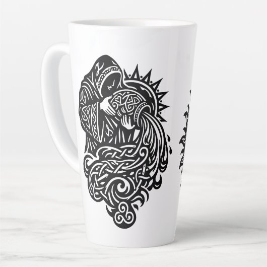 Waterman — De Waterdrager door BurnsInHell Latte Mok (Linkerhoek)
