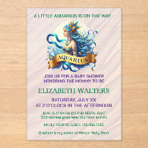 Waterman Dierenriem Baby Shower Lavendel en Groen