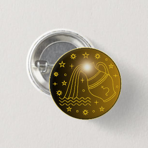 Waterman Dierenriem Embleem Minimaal Hemels Symb Ronde Button 3,2 Cm