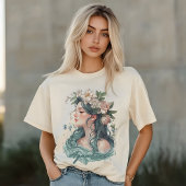 Waterman Dierenriem, Floral Woman, Botanische lief T-shirt