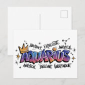 Waterman Dierenriem Graffiti Briefkaart (Voorkant / Achterkant)