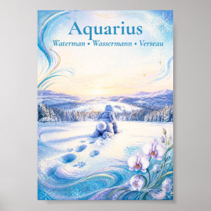 Waterman Dierenriem Kleine Kunst Dromerige Astro Poster