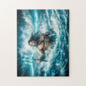 Waterman Dierenriem met Drie-tand Krijger in Storm Legpuzzel (Verticaal)