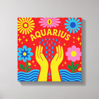 Waterman Dierenriem Muur Kunst Canvas Print – Kleu