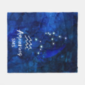 Waterman Dierenriem Sterrenbeeld Blauwe Melkweg Mo Fleece Deken (Voorkant (Horizontaal))