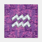 Waterman Dierenriem Symbool op Roze Digitale Camou Magneet (Voorkant)