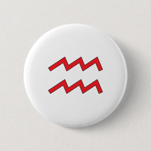 Waterman, Dierlijk symbool, horoscoop Ronde Button 5,7 Cm