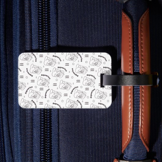 Waterman Dromen: Zodiac Bunny Pattern III Bagagelabel (Achterkant Insitu 2)