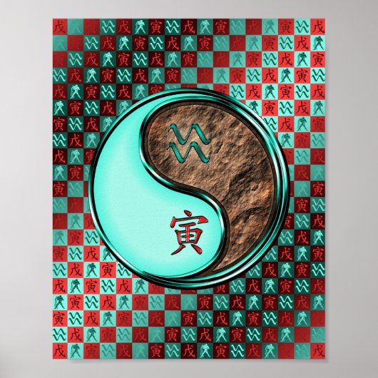 Waterman en aarde tijger poster (Voorkant)