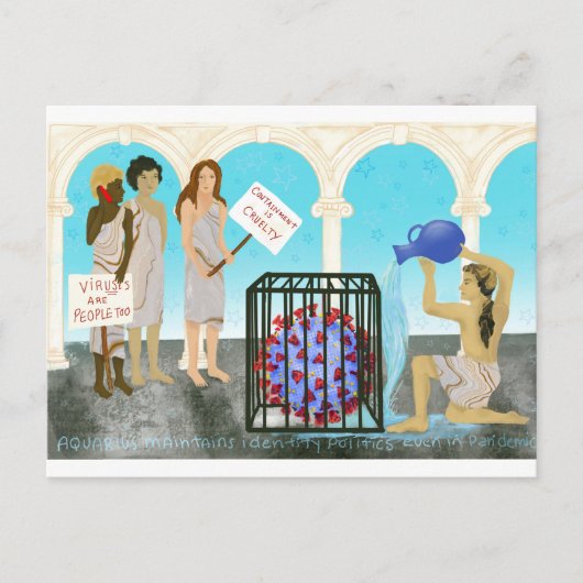 Waterman en het virus briefkaart (Voorkant)