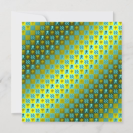 Waterman en houten aap kaart (Achterkant)