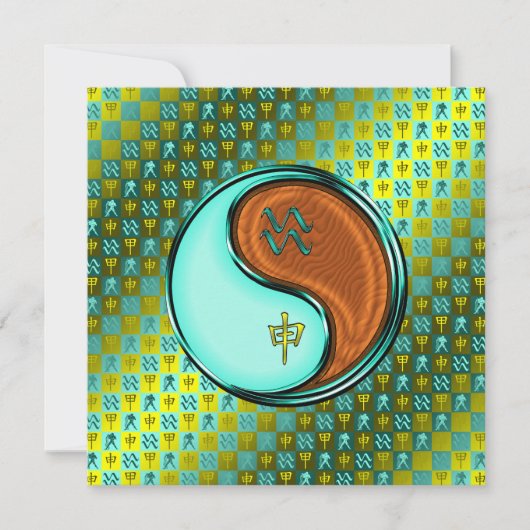 Waterman en houten aap kaart (Voorkant)