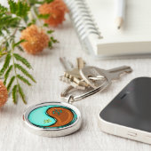 Waterman en houten aap sleutelhanger (Zijkant)