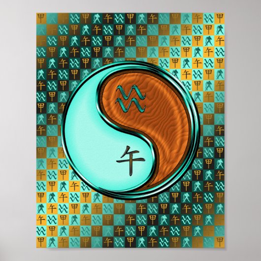Waterman en houten paard poster (Voorkant)