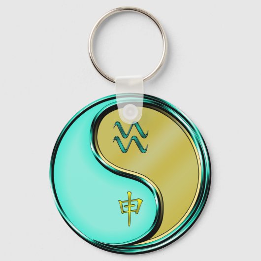 Waterman en metalen aap sleutelhanger (Voorkant)