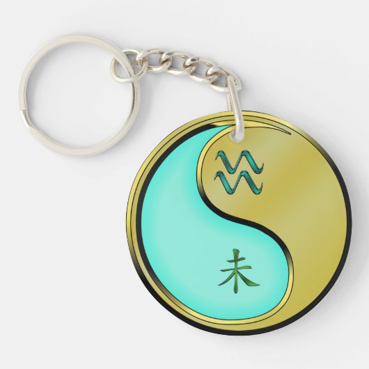 Waterman en metalen geit sleutelhanger (Voorkant)