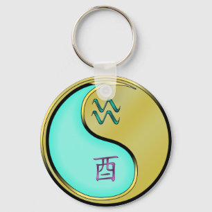 Waterman en metalen haan sleutelhanger