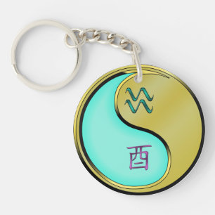 Waterman en metalen haan sleutelhanger